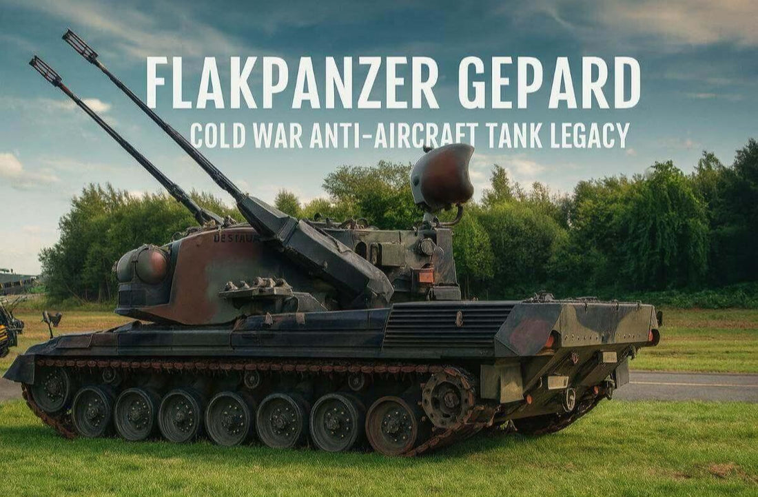 Flakpanzer Gepard self-propelled anti-aircraft tank with twin 35mm cannons and radar system on Leopard 1 chassis