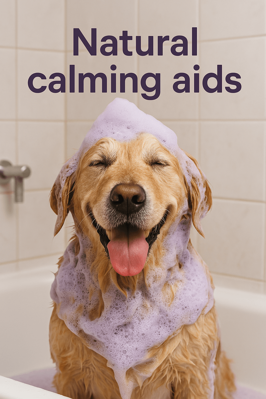 Calm dog resting after using natural stress relief products