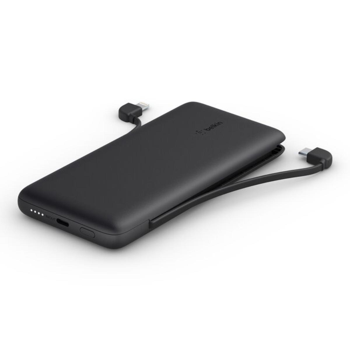Belkin 10K USB-C Power Bank with Built-in USB-C and Lightning Cables
