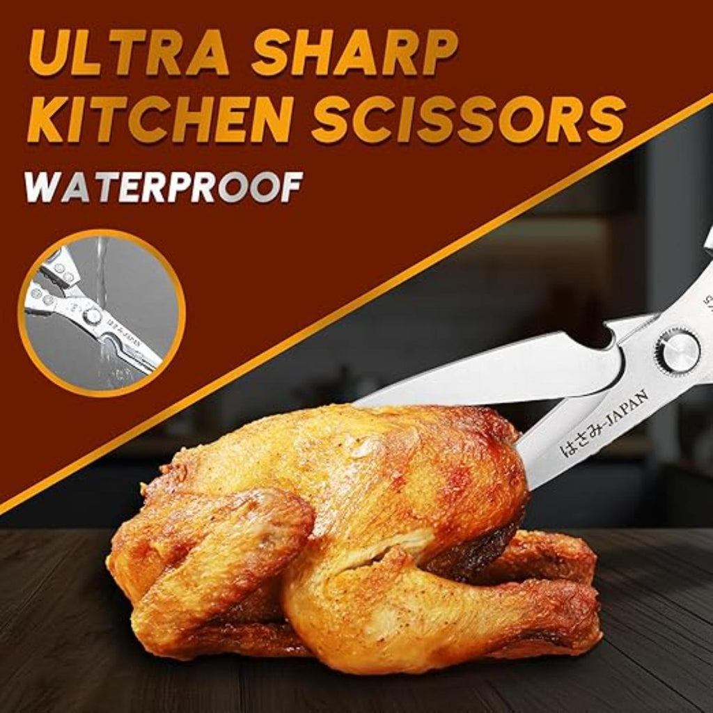 Stainless steel kitchen shears set ergonomic handles