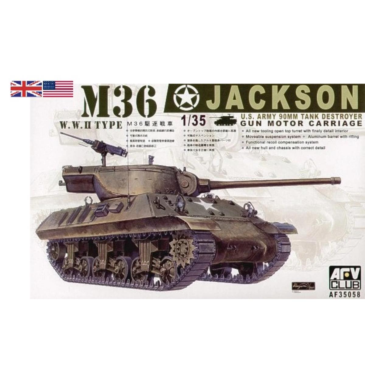 AFV Club 1/35 M36 Jackson tank destroyer plastic model kit AF35058