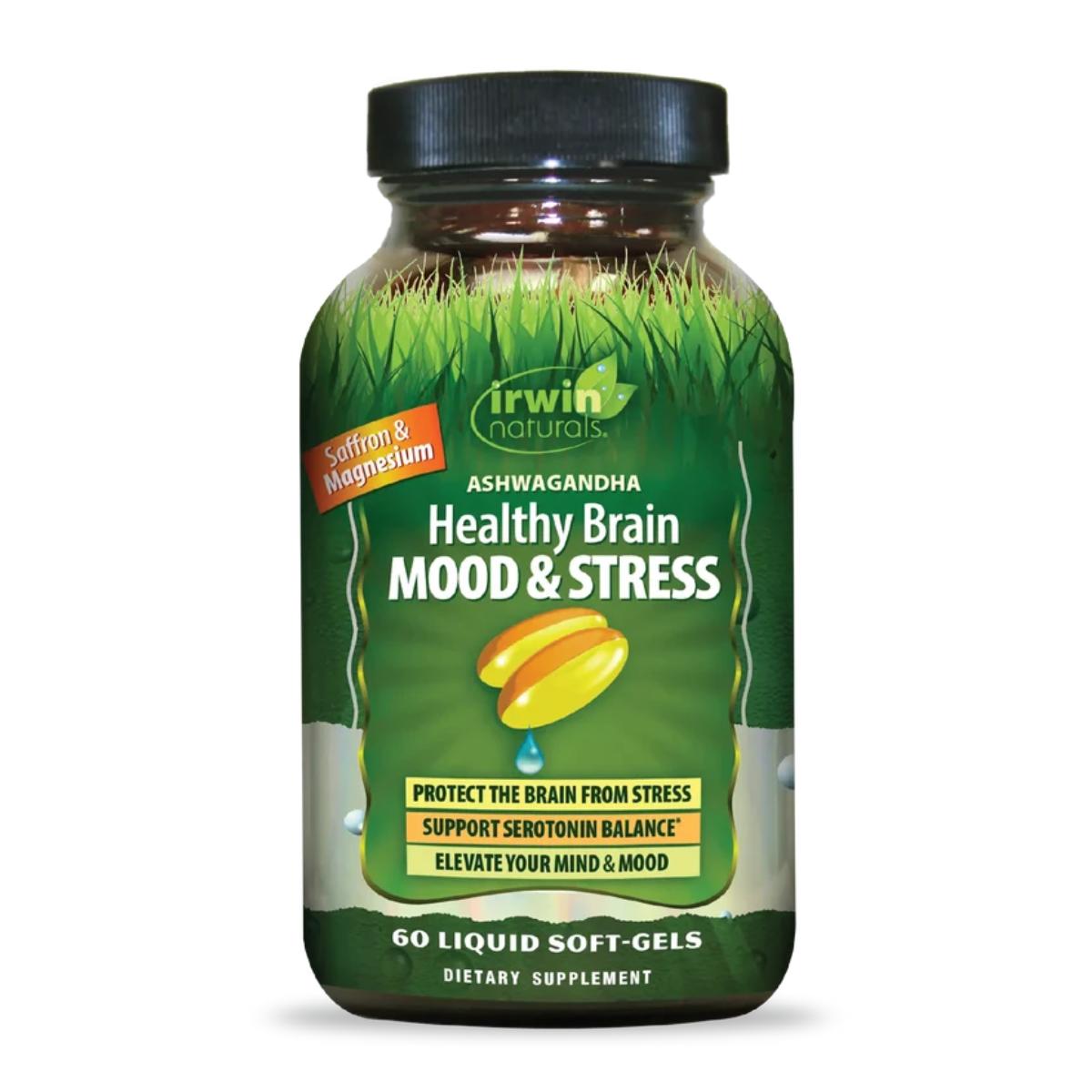 Irwin Naturals Ashwagandha Healthy Brain Mood & Stress 60 liquid soft-gels
