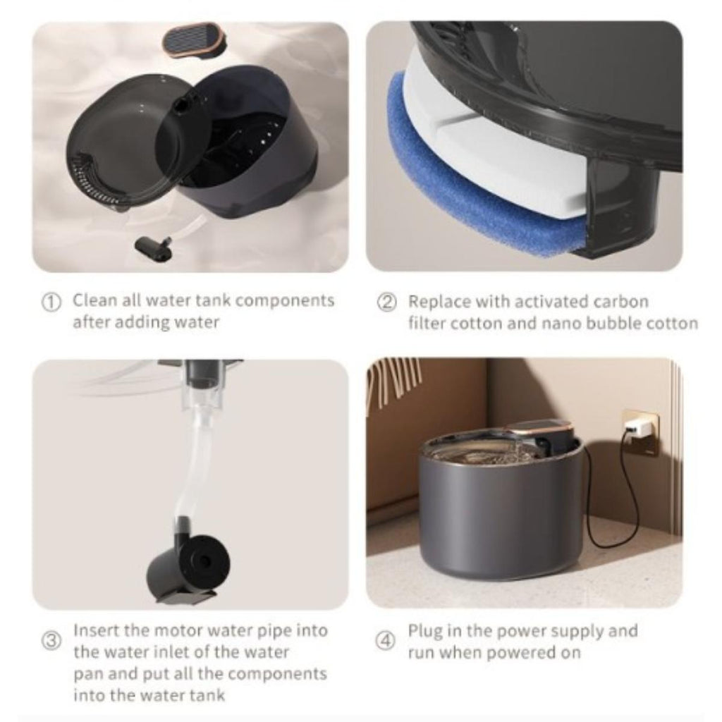 Paws at Peace automatic pet water fountain for cats and dogs
