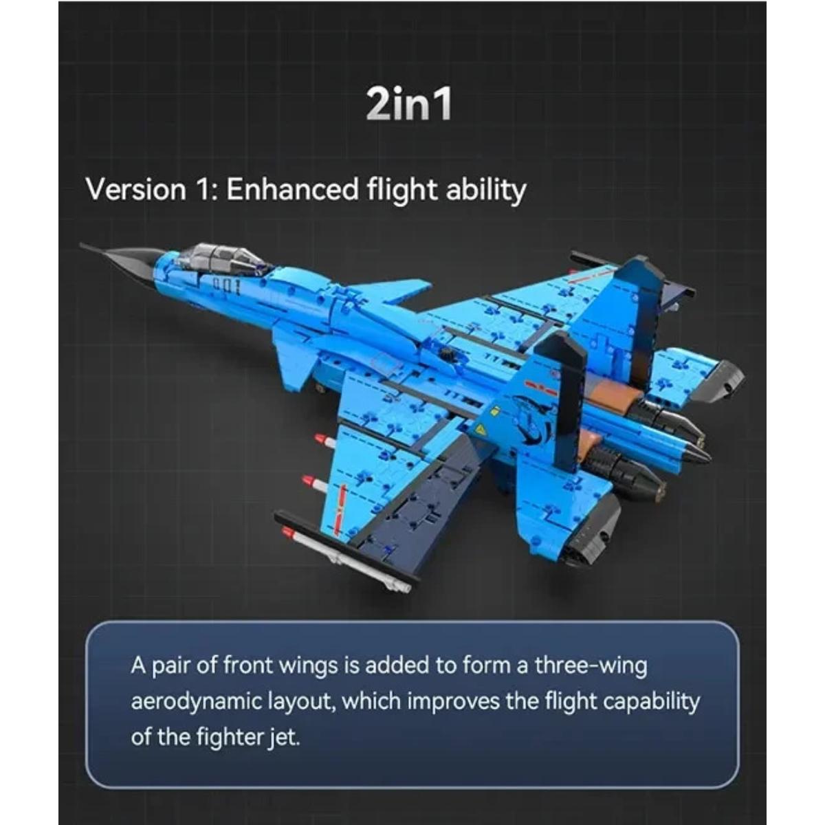 CaDA J-15 Flying Shark fighter jet 1481 piece model 