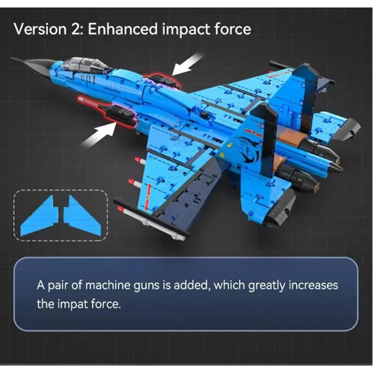 CaDA J-15 Flying Shark fighter jet 1481 piece model 