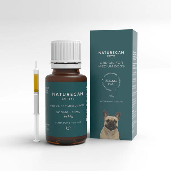 Naturecan CBD oil bottle for dogs with pet-safe broad-spectrum formula

