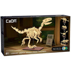 CaDA Dinosaur Fossils Velociraptor 256 piece brick model kit C59014W box and completed skeleton