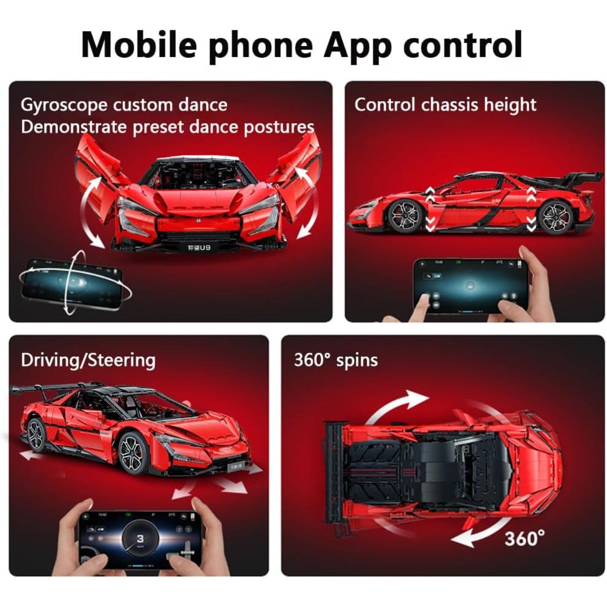 CaDA Master Yangwang U9 super car brick set 3671PCS building block model