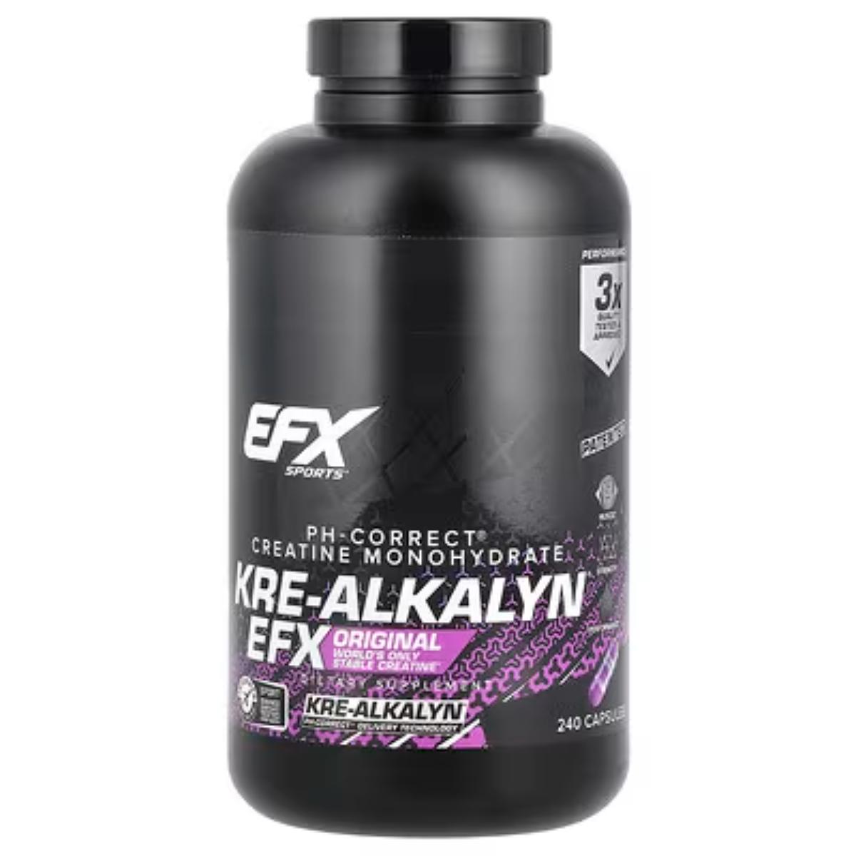 EFX Sports Kre-Alkalyn EFX 240 Capsules 750mg – pH-Correct Creatine for Strength & Performance