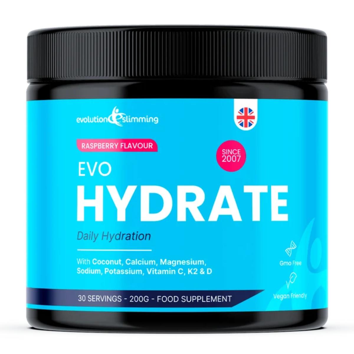 EVO Hydrate Raspberry Electrolyte Powder 30 Servings