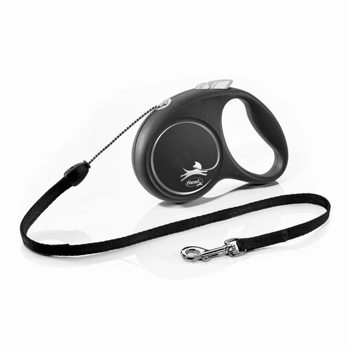 Flexi Black Design S Cord 5m Retractable Dog Lead Black