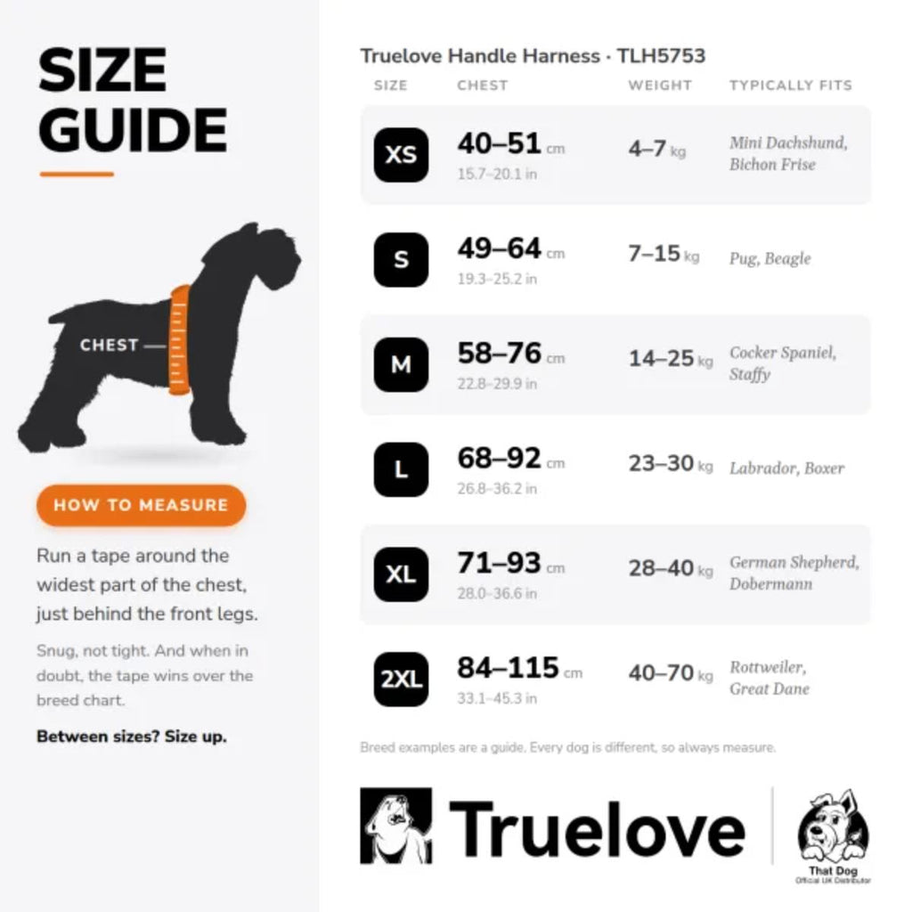 Truelove Handle Dog Harness with padded top handle