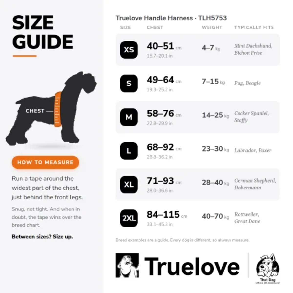 Truelove Handle Dog Harness with padded top handle