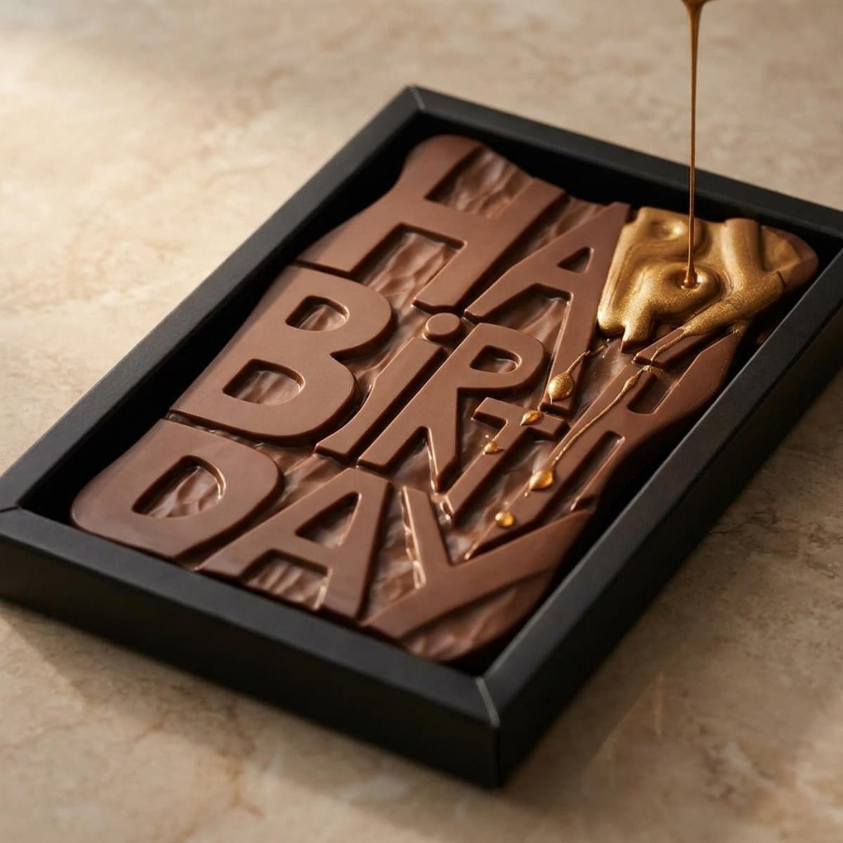 Hotel Chocolat Happy Birthday 500g milk chocolate slab
