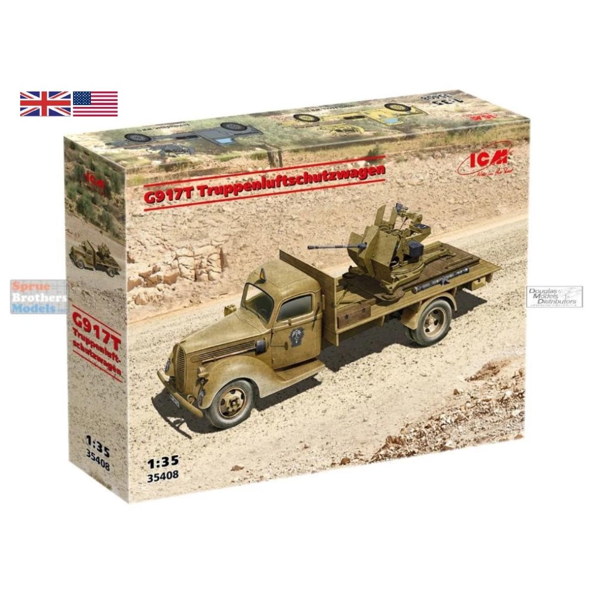 ICM 1/35 G917T Flak 38 anti-aircraft truck plastic model kit