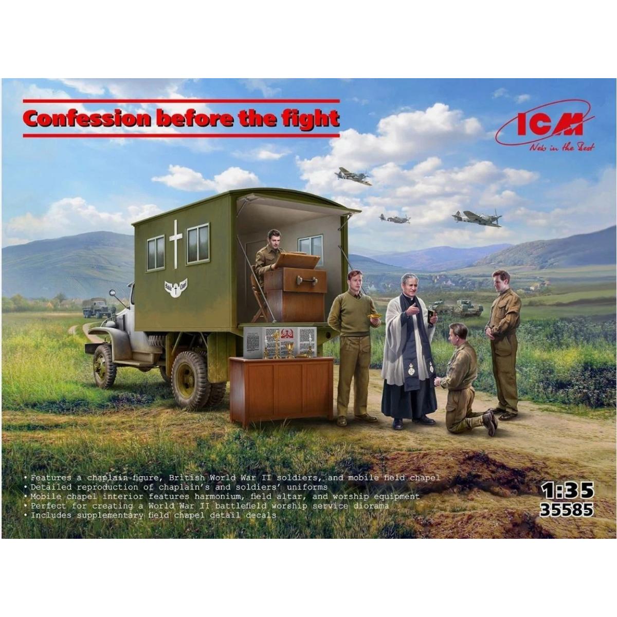 ICM 1/35 Mobile Church Confession Before The Fight diorama model kit
