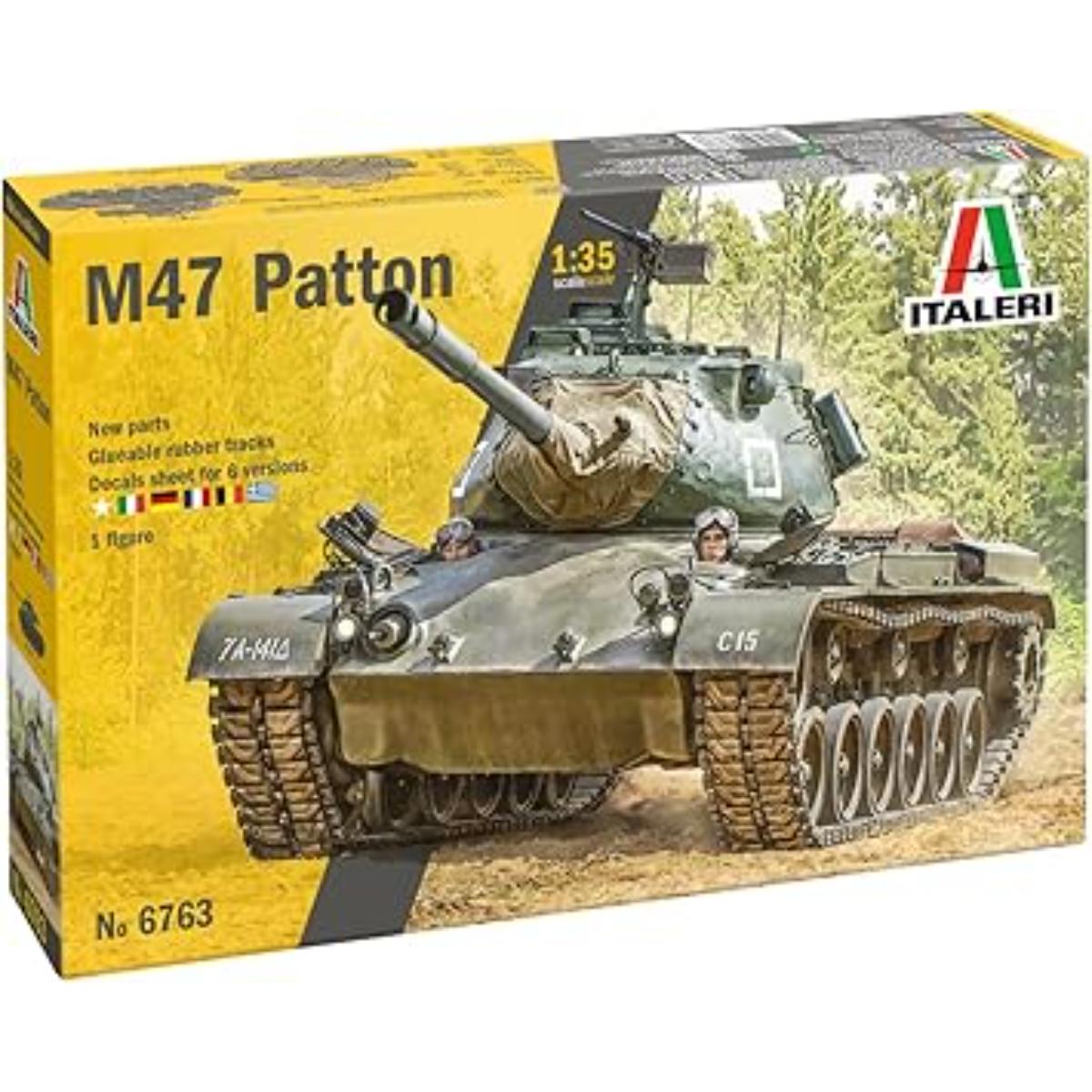 Italeri 1/35 M47 Patton tank model parts layout