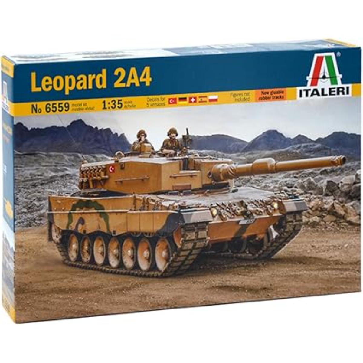 Italeri 1:35 Leopard 2A4 German main battle tank model kit box art
