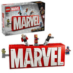 lego marvel logo minifigures 76313 set assembled,
