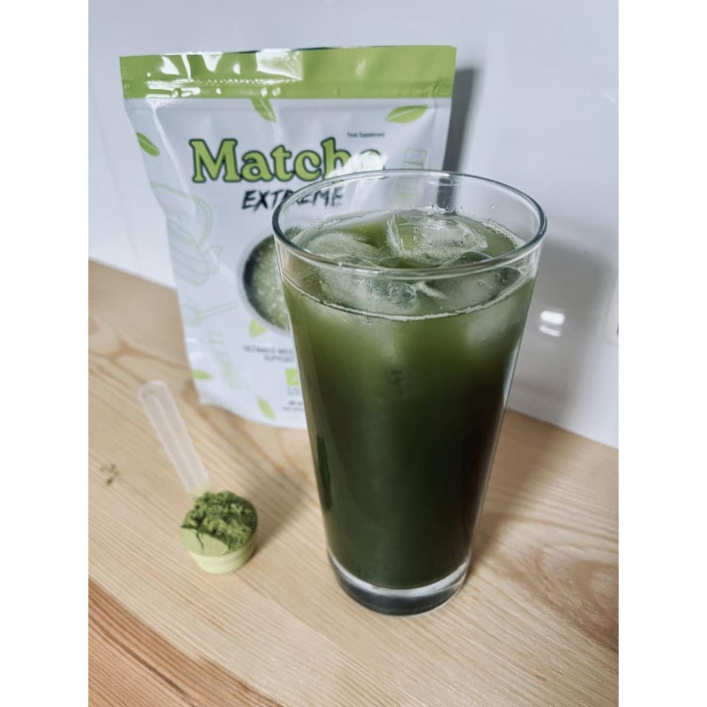 Matcha Extreme organic matcha tea powder supplement with spirulina acerola and cactus extract