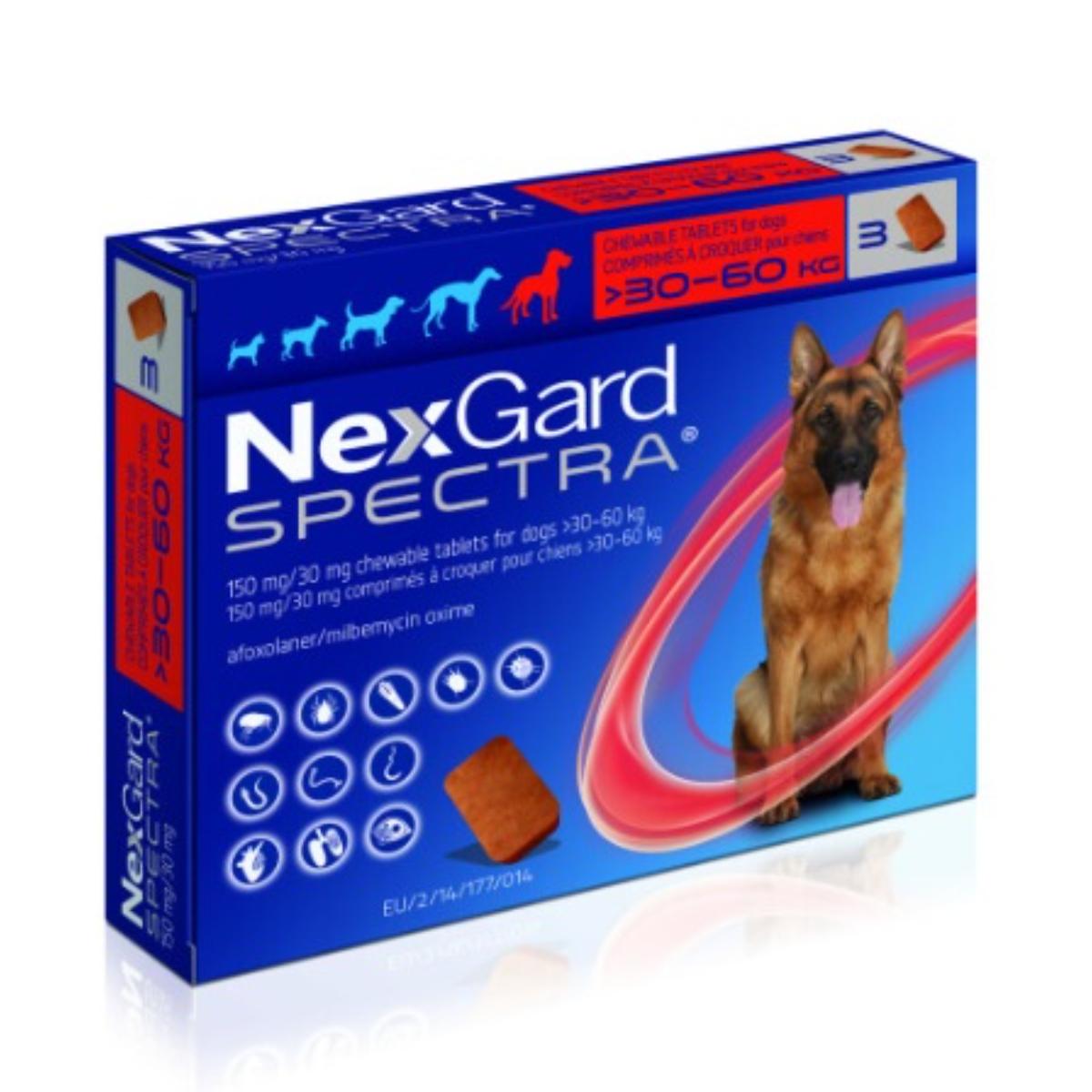 NexGard Spectra tablets for dogs flea tick and worm protection