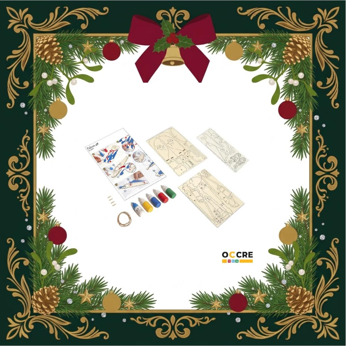 OcCre Junior Falcon wooden aircraft model kit for kids