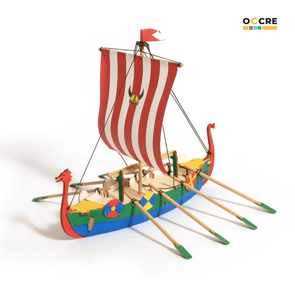 OcCre Junior Viking Ship wooden model kit for kids
