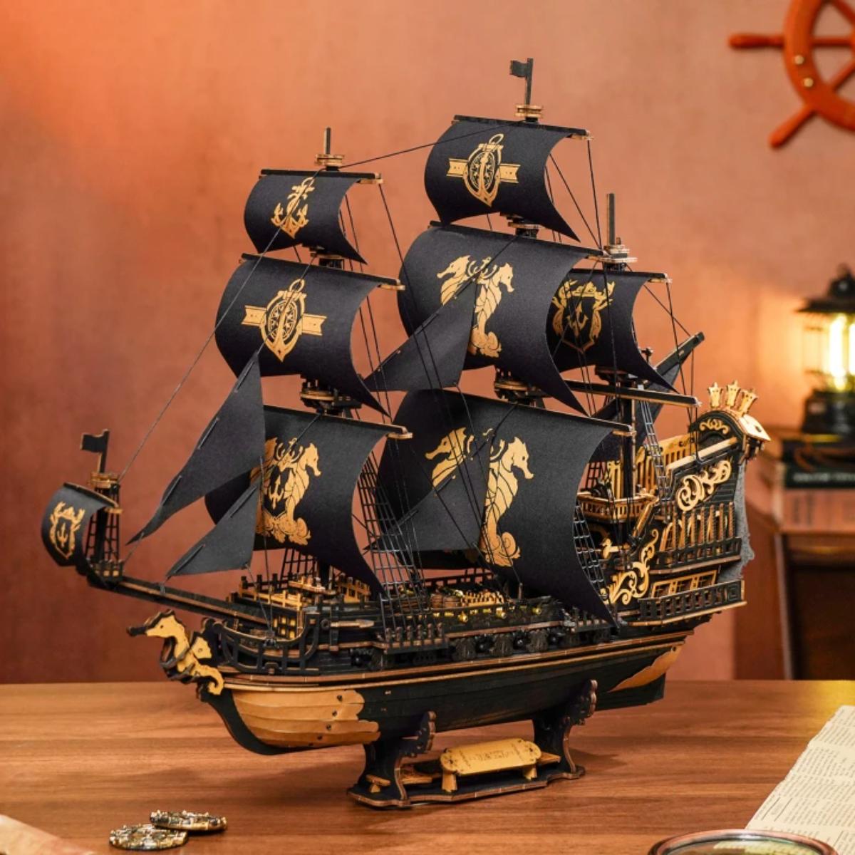 ROKR Seahorse Barque MCB02 3D wooden ship model