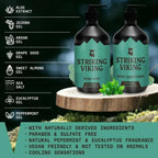 Striking Viking beard shampoo and conditioner set peppermint eucalyptus natural beard wash