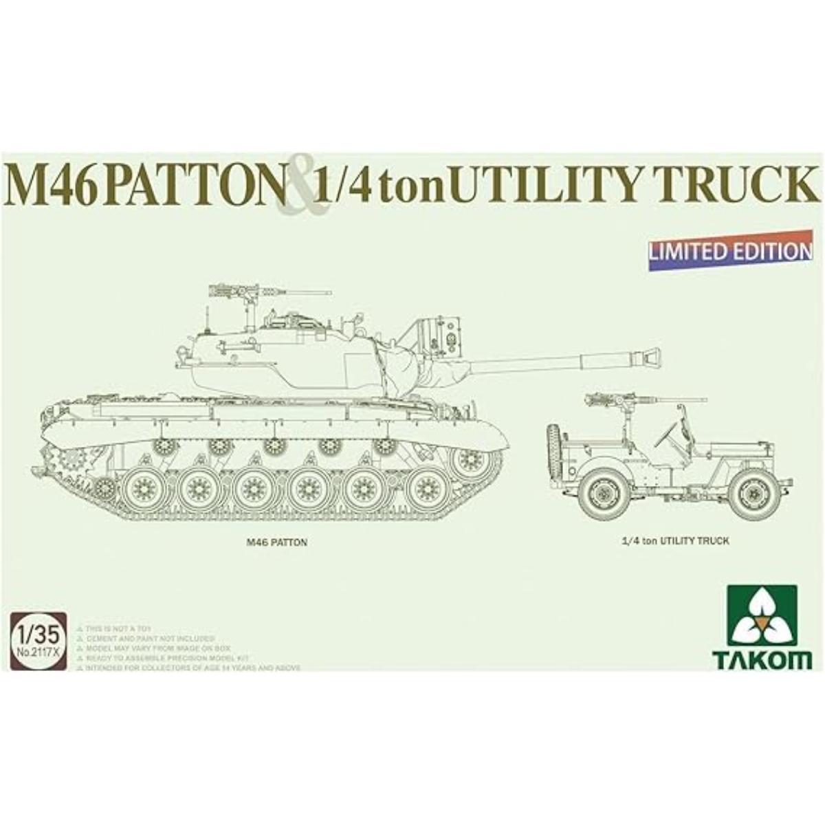 TAKOM M46 Patton medium tank model kit assembled side view