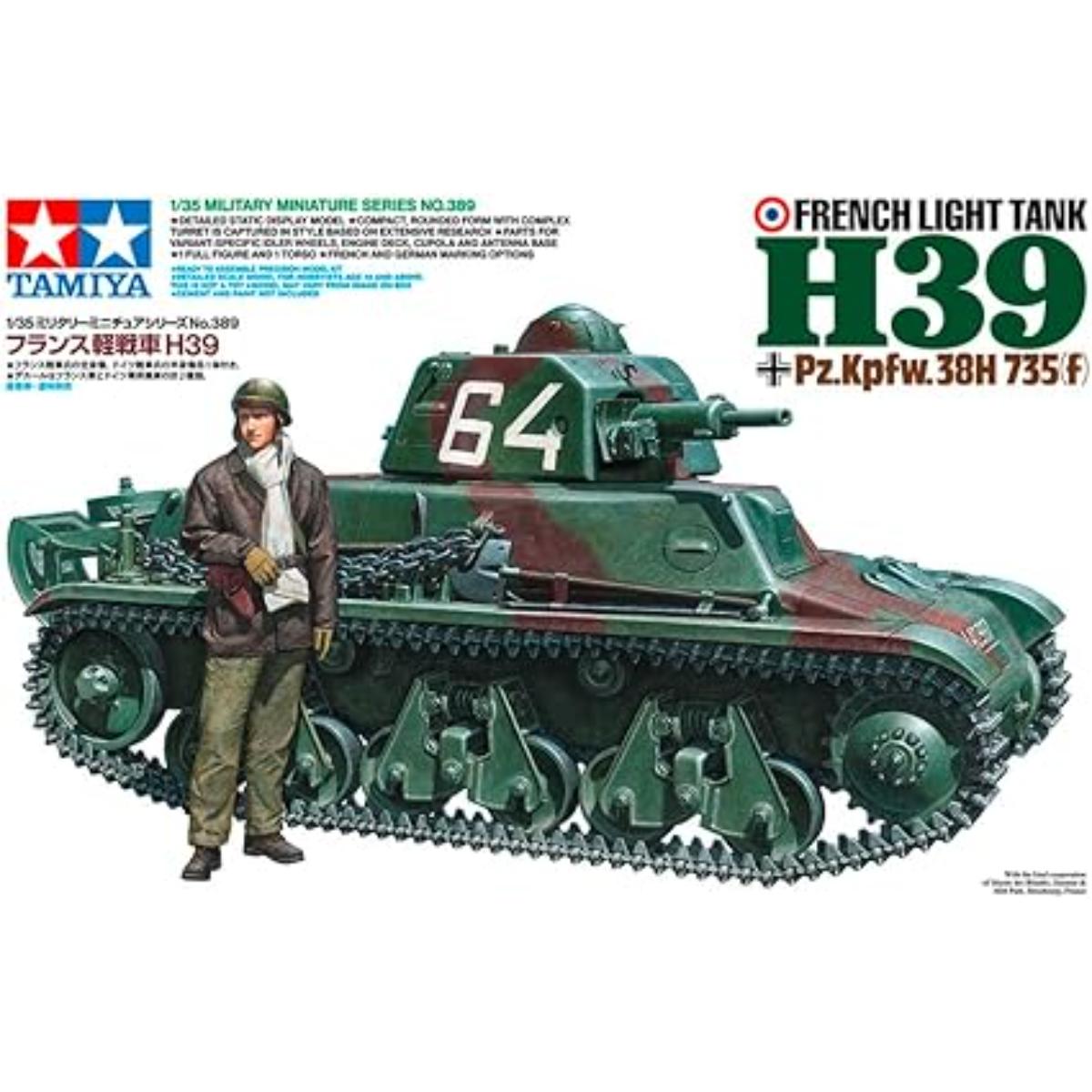 TAMIYA 35389 1:35 scale French Lt. Panzer H39 plastic model tank kit for military hobbyists