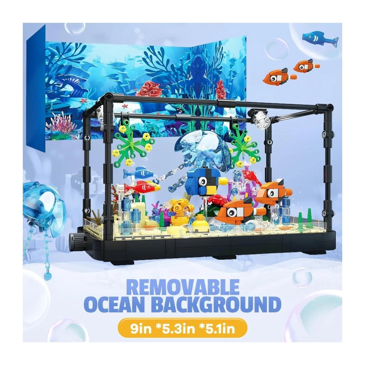 clownfish aquarium building block set coral reef marine life model