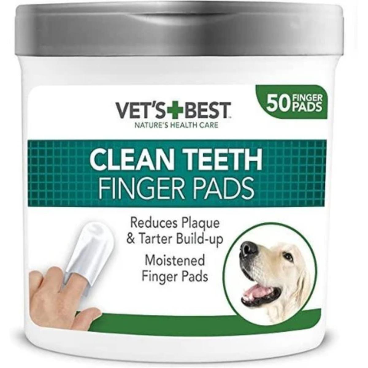 VB Dental Finger Pads – 50 pre-moistened finger wipes for dog dental hygiene