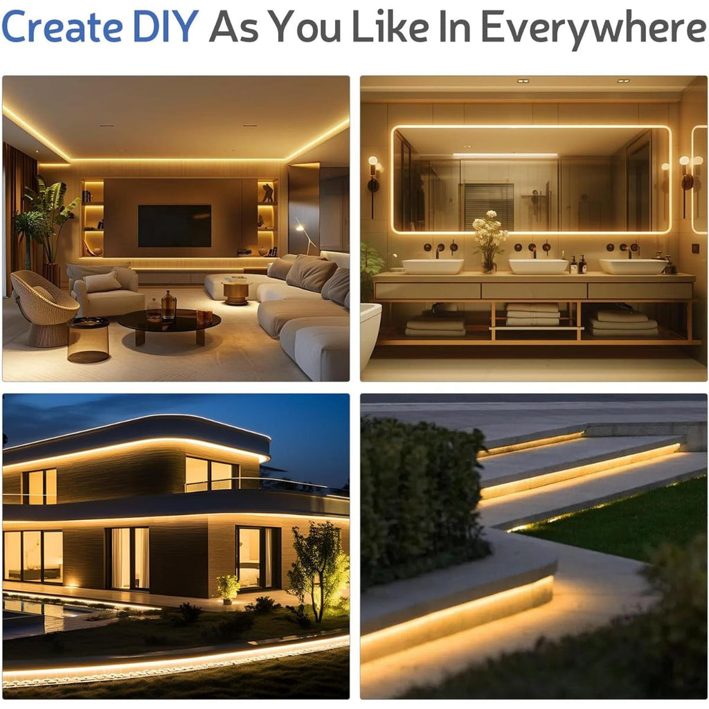 Flexible LED neon rope light strip with 120 LEDs per metre