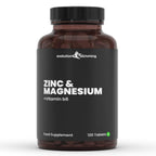 Evolution Slimming Zinc & Magnesium with Vitamin B6 tablets bottle displayed for muscle, immune, and wellness support