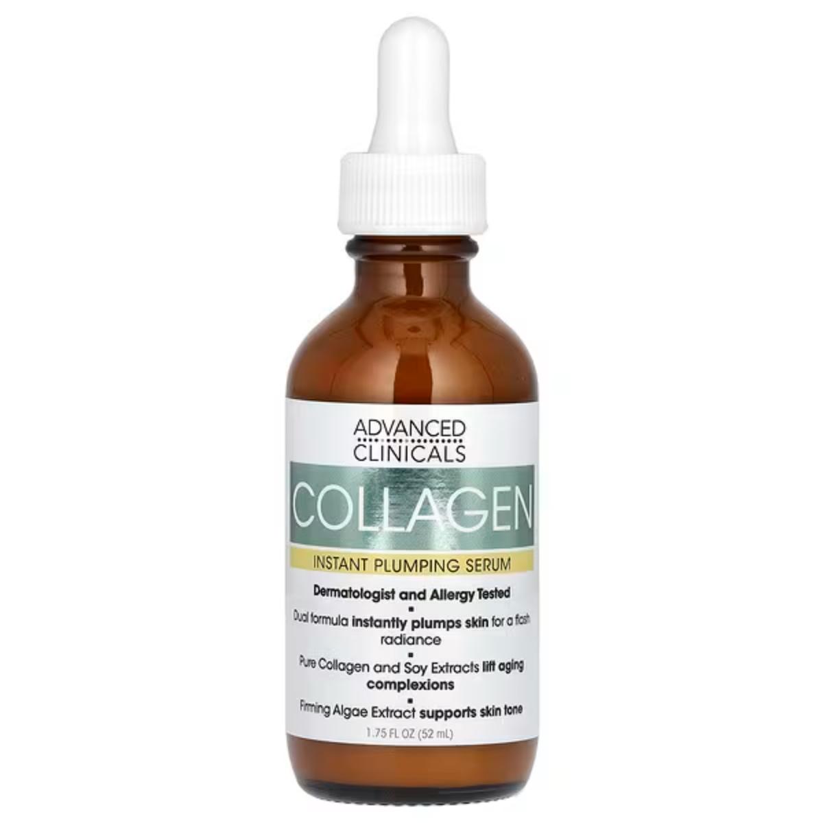 Advanced Clinicals Collagen Serum bottle for anti-aging and firming skincare
