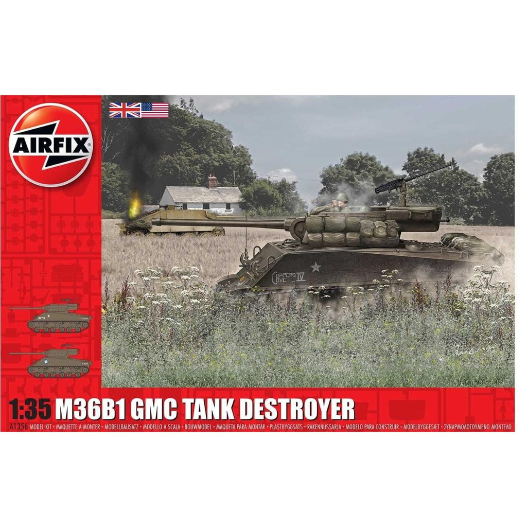 Airfix 1:35 M36B1 GMC model kit box and sprues