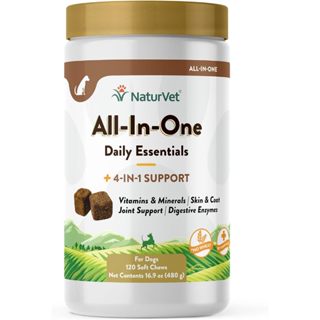 NaturVet All‑In‑One Daily Essentials soft chew bottle for dogs