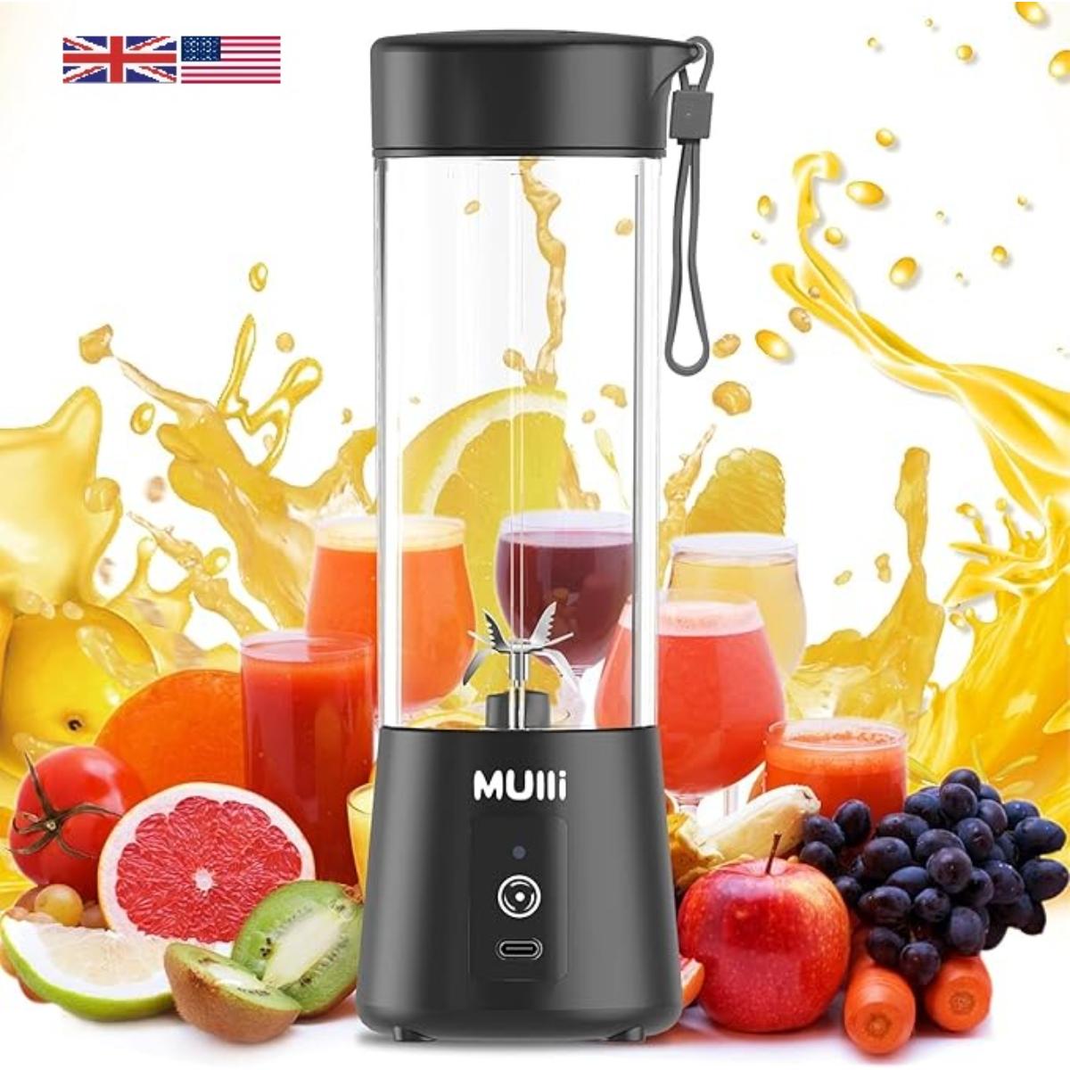 Mulli portable blender 15oz USB rechargeable mini blender for smoothies and shakes