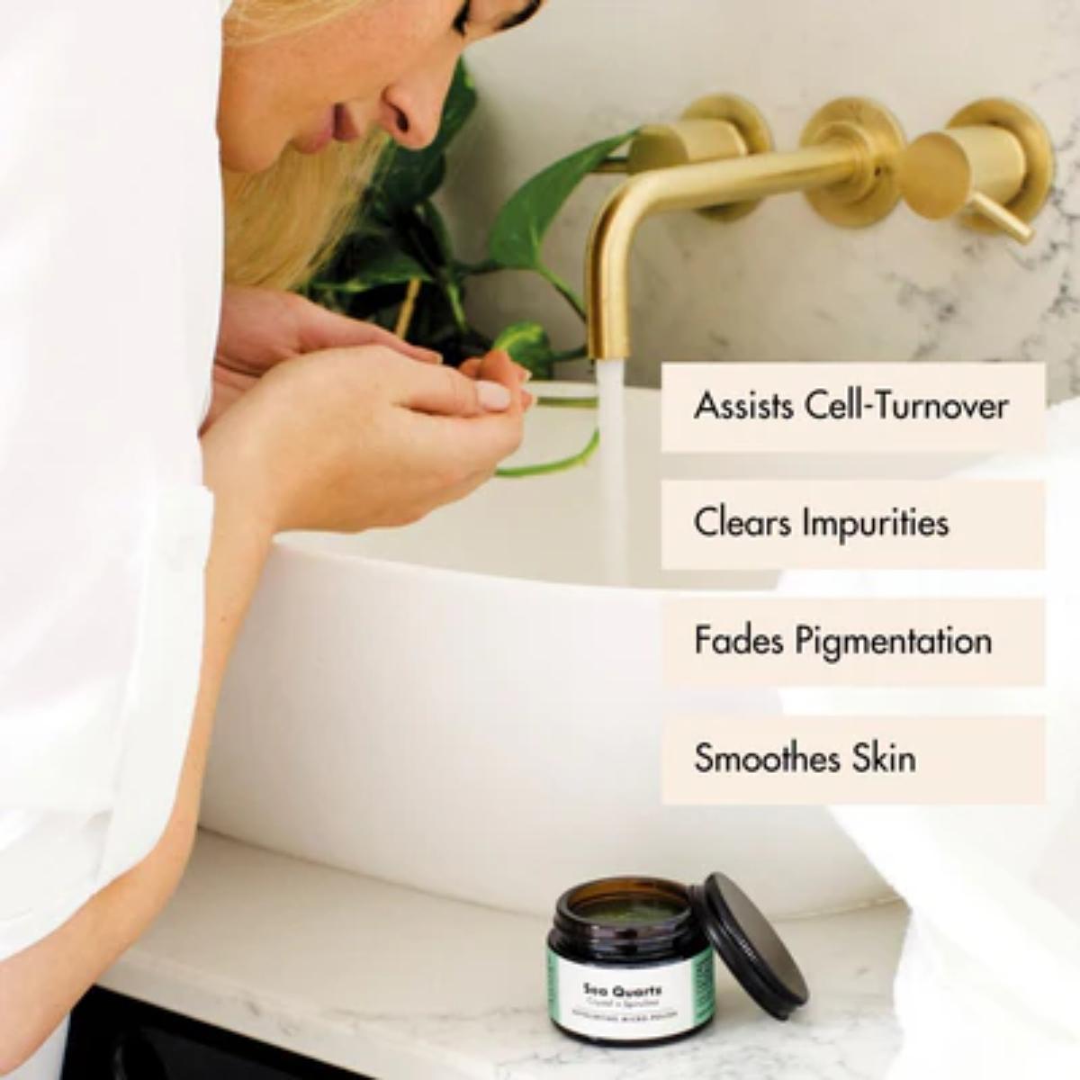 sea quartz exfoliating micro polish natural face scrub powder