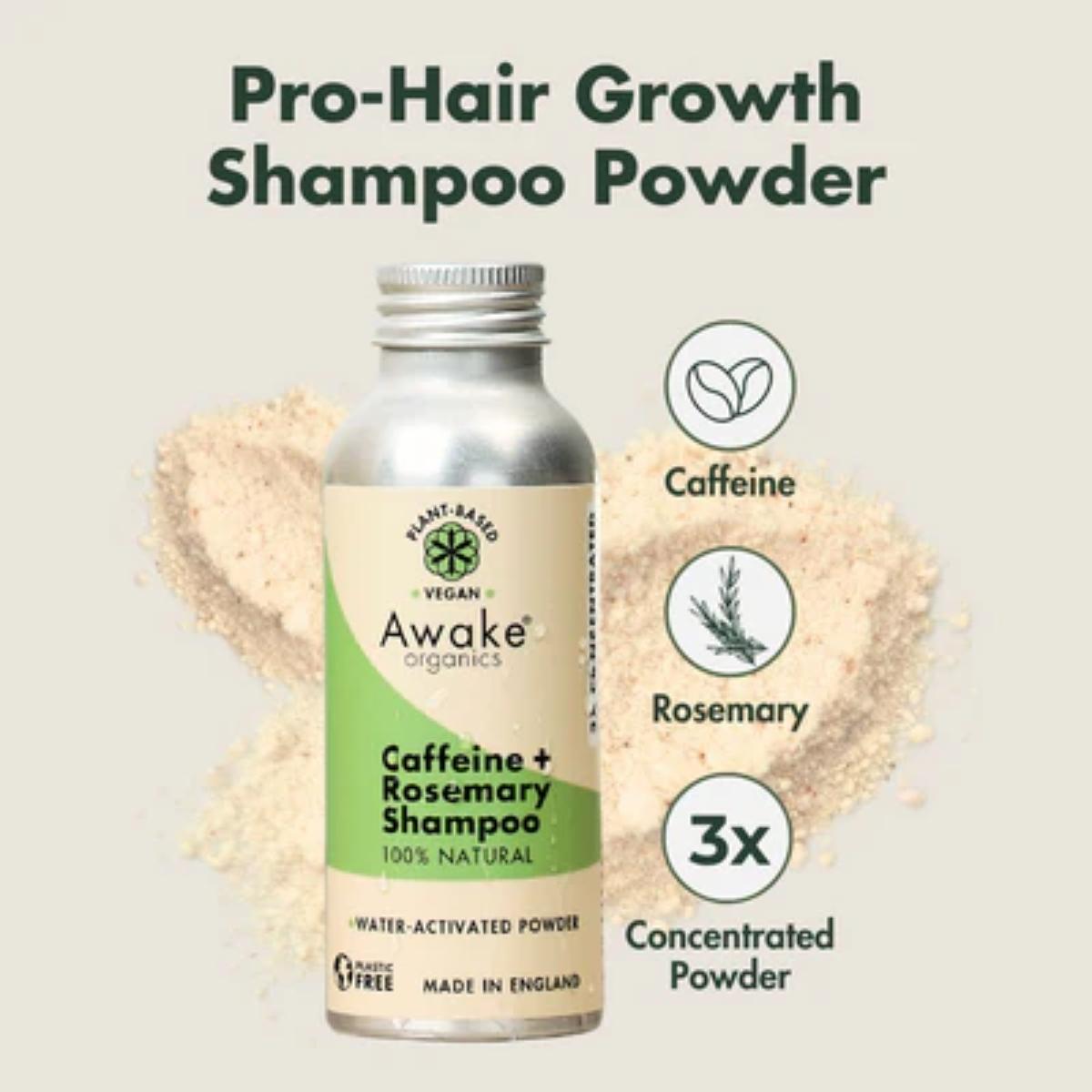 caffeine rosemary shampoo hair growth natural anti shedding shampoo awake organics