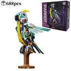 LED mechanical parrot building block model front view