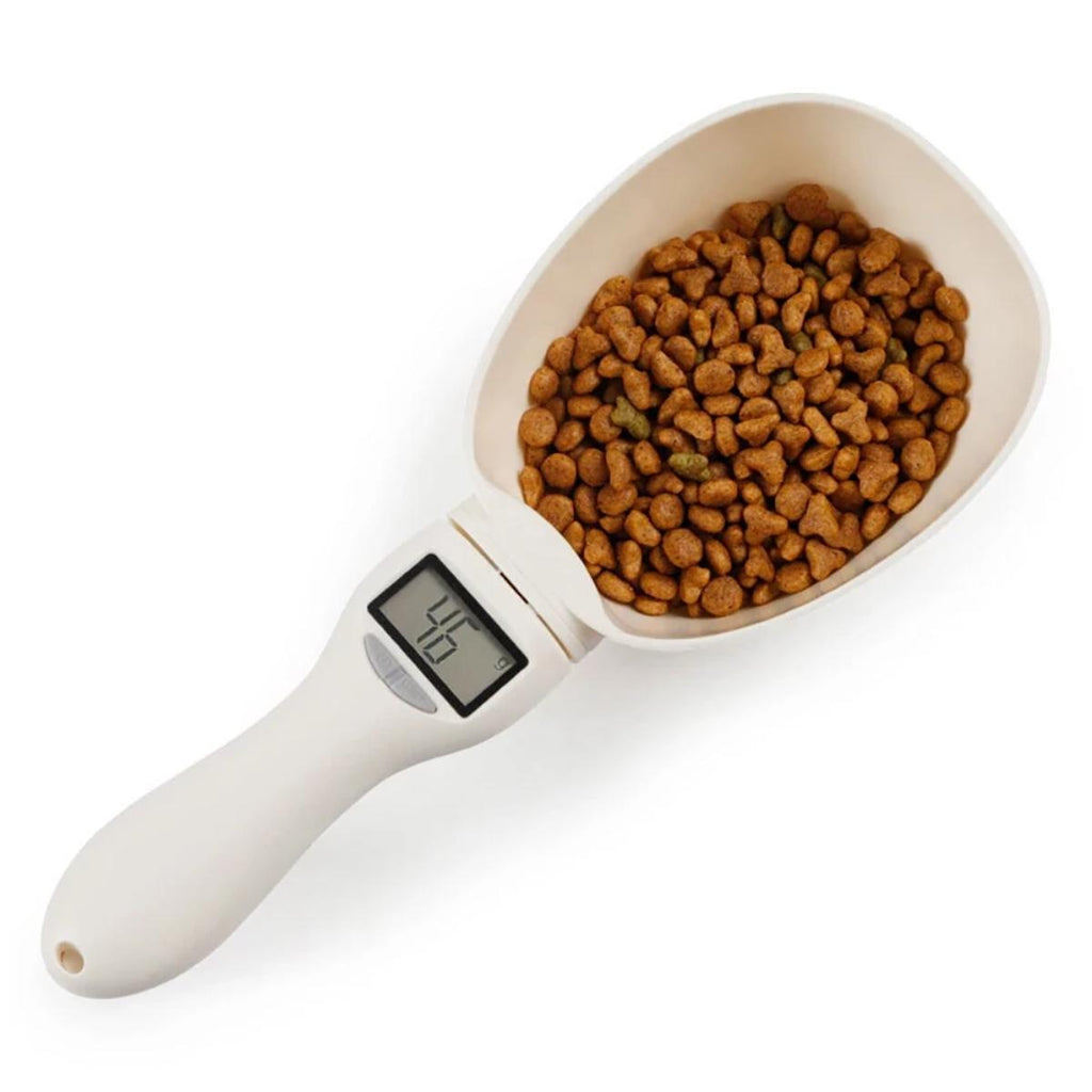 digital pet food measuring spoon scale front view