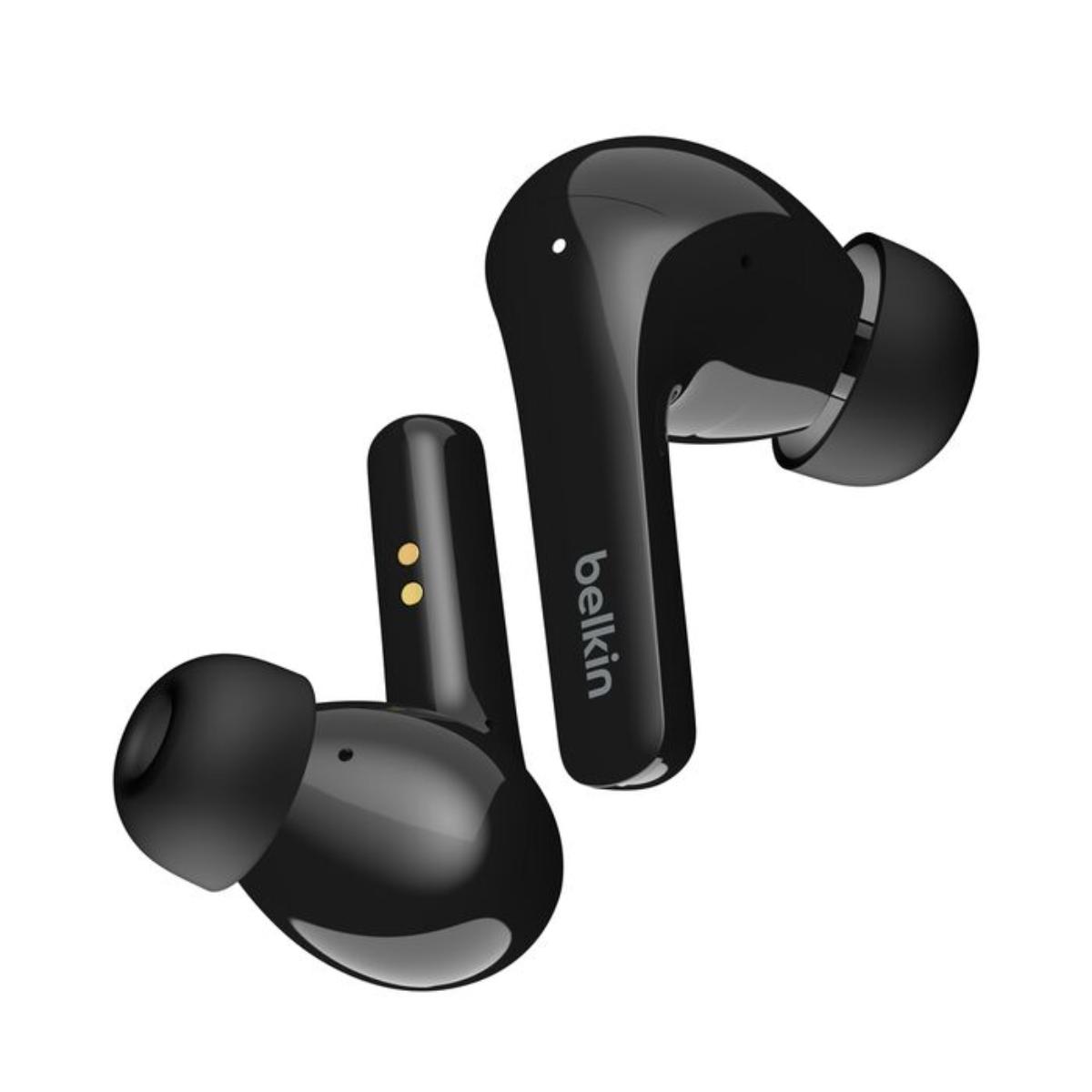 Belkin SOUNDFORM Flow Noise Cancelling True Wireless Earbuds in Black with Charging Case
