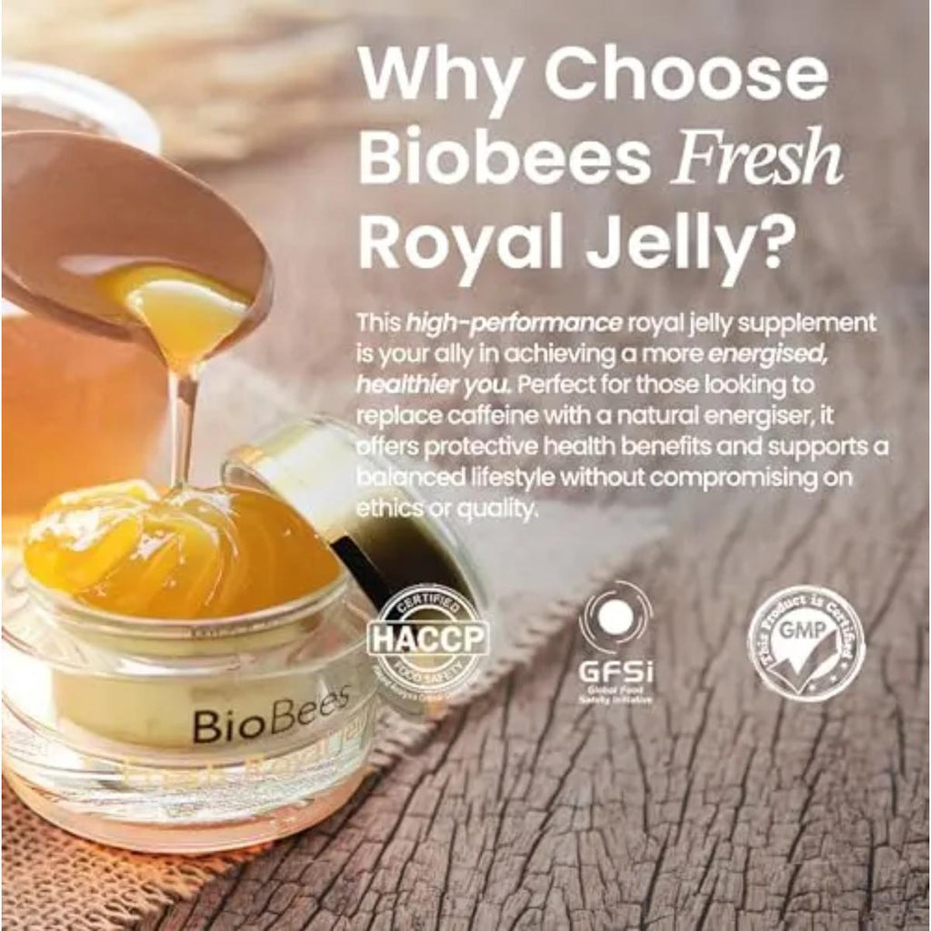 BioBees Fresh Royal Jelly jar – pure bee superfood supplement