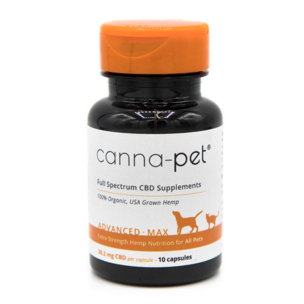 CannaPet Advanced MaxCBD 10 capsule bottle