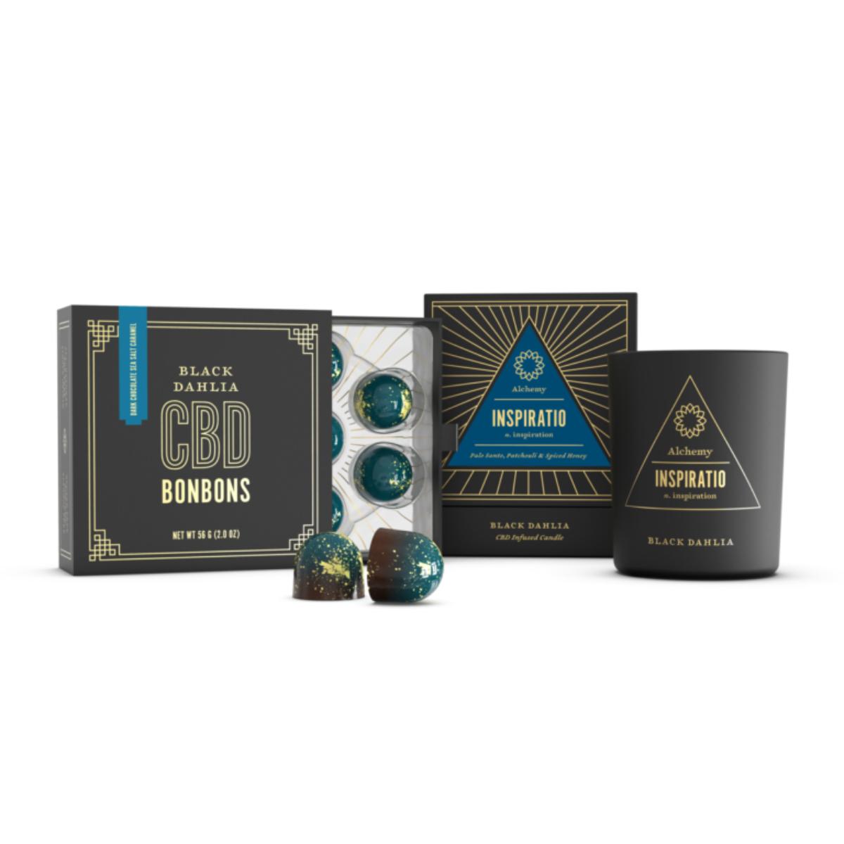 The Inspiration Gift Set candle and CBD bonbons