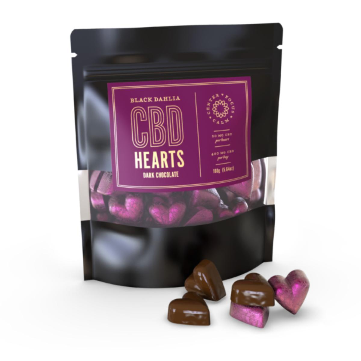 Black Dahlia CBD Chocolate Hearts bag