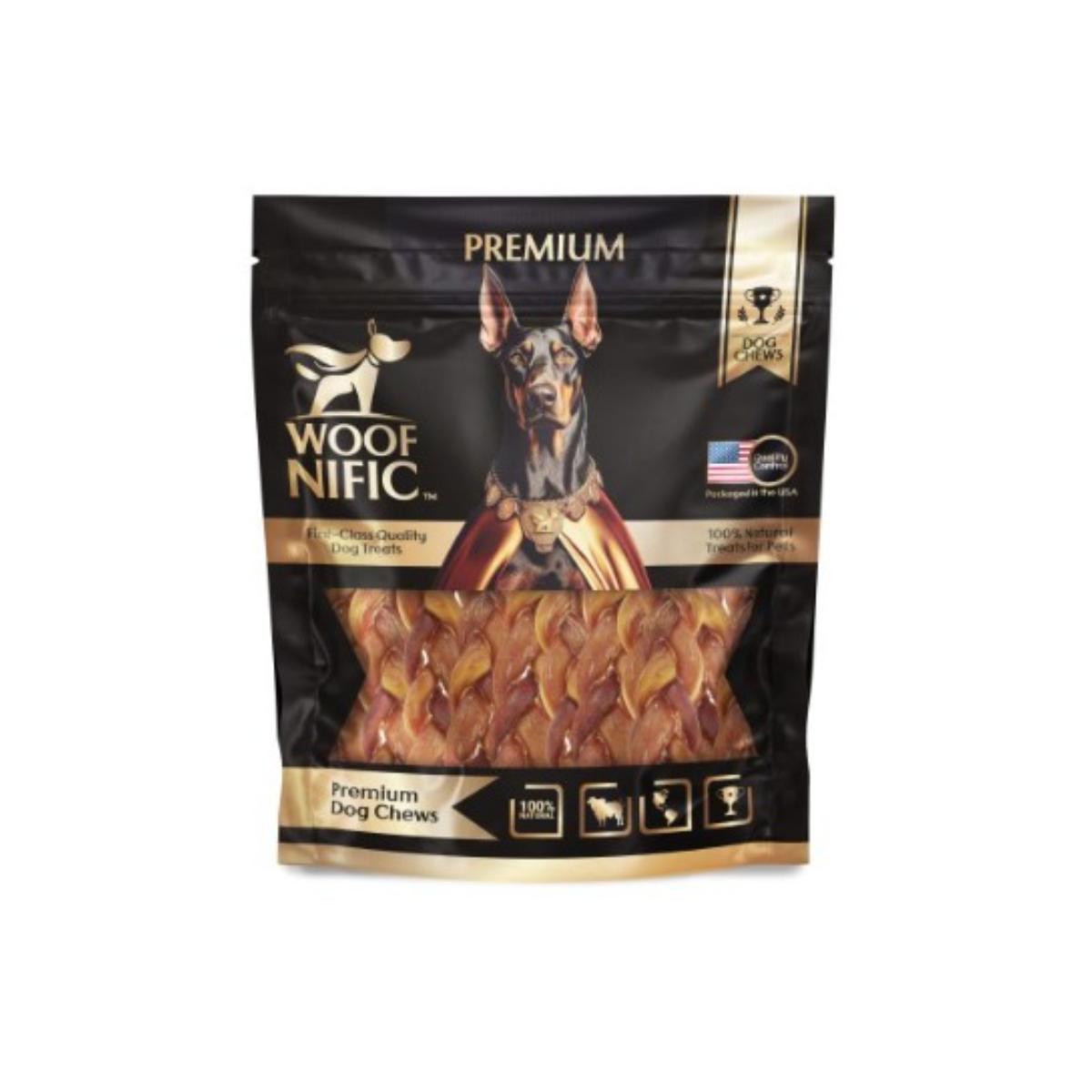 Paws at Peace 9 Inch Braided Beef Collagen Dog Chews 3 Pack