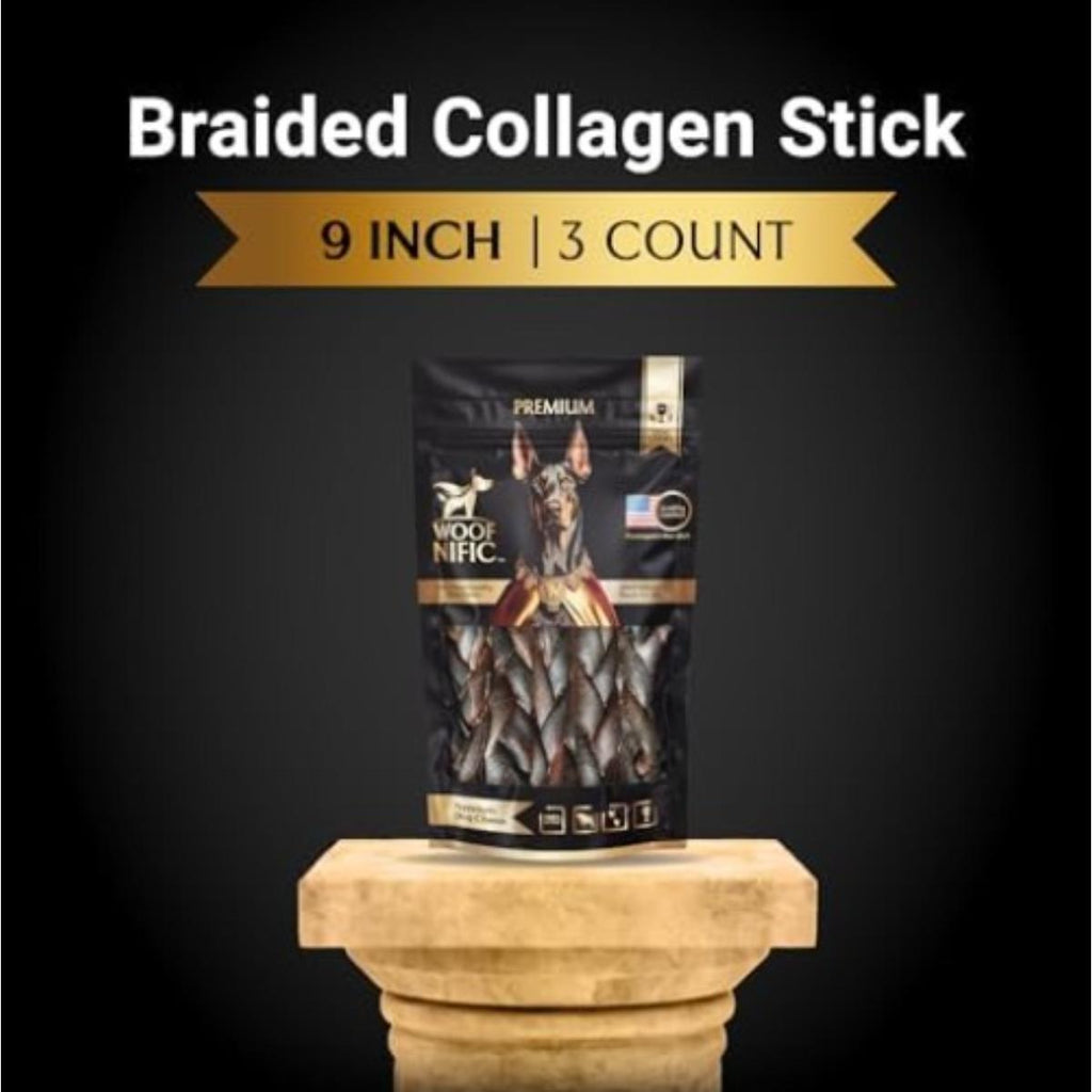 Paws at Peace 9 Inch Braided Beef Collagen Dog Chews